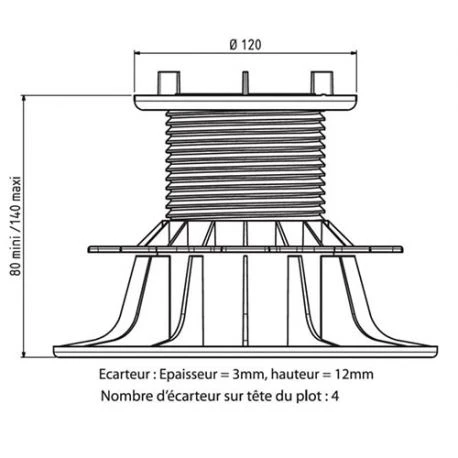Plot Terrasse Pour Dalle Réglable 80/140 Mm JOUPLAST 7 Plot Terrasse Pour Dalle Réglable 80/140 Mm JOUPLAST – Image 5